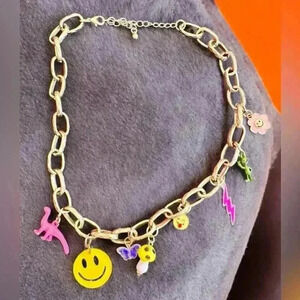 Handmade Gold Colored Charm Necklace by HKYEAH VINTAGE